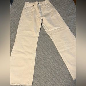 Wide-Leg Zara Denim in Ivory/Off-White
